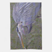 Grote Blauwe Heron-uitdaging Theedoek (Verticaal)