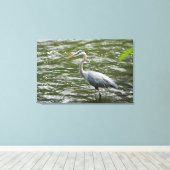 Grote Blauwe Heron Verpakte Canvas Print (Insitu (Houten vloer))