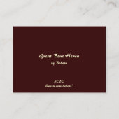 Grote Blauwe Heron Vist ATC Visitekaartje (Achterkant)