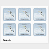 Grote Blauwe Heron Vogel Natuur Art Bookplate Vierkante Sticker (Vel)