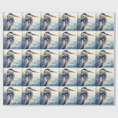 Grote Blauwe Heron Wildlife Wetlands Vogelkunst Na Cadeaupapier (Vlak)