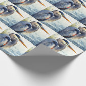 Grote Blauwe Heron Wildlife Wetlands Vogelkunst Na Cadeaupapier (Hoek)