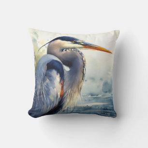 Grote Blauwe Heron Wildlife Wetlands Vogelkunst Na Kussen