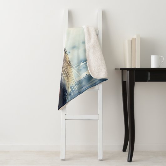 Grote Blauwe Heron Wildlife Wetlands Vogelkunst Na Sherpa Deken (In situ)