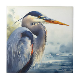Grote Blauwe Heron Wildlife Wetlands Vogelkunst Na Tegeltje