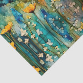 Grote Blauwe Heron Zonsondergang Wildbloemen Lands Tissuepapier (Detail)