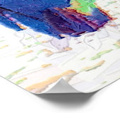 Grote blauwe hert abstract poster (Hoek)