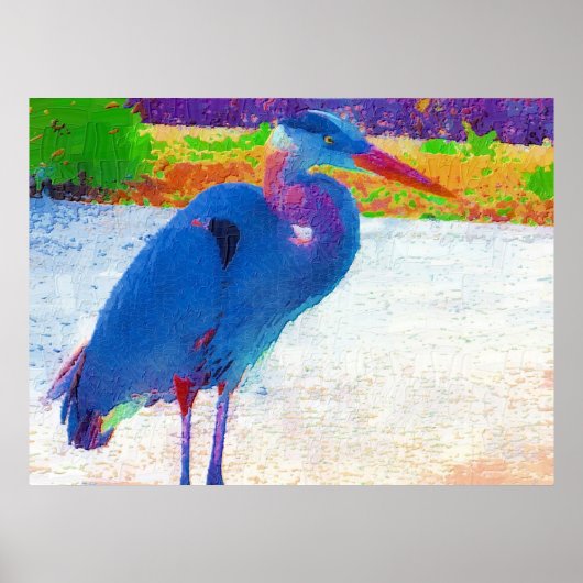 Grote blauwe hert abstract poster (Voorkant)