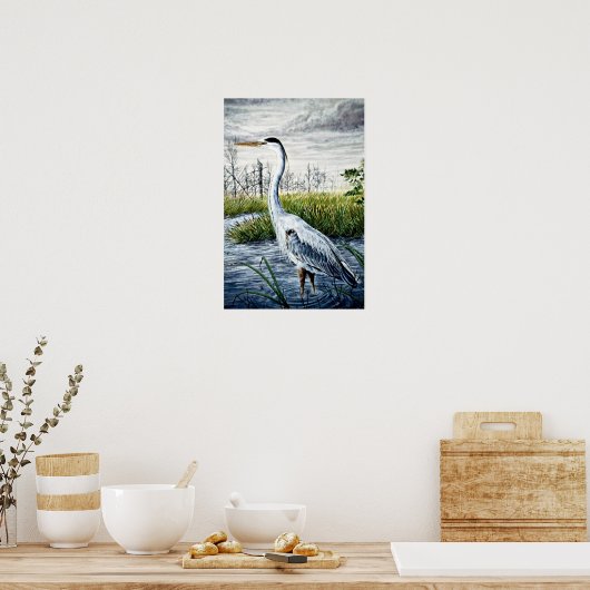 Grote blauwe hert poster (Keuken)