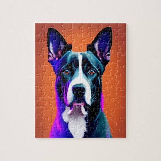 Grote blauwe hond legpuzzel (Verticaal)