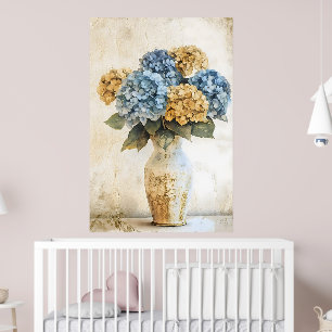 Grote Blauwe Hortensia Bloemen Poster