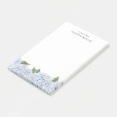 Grote blauwe hortensia waterverf rand aangepast post-it® notes (Schuin)
