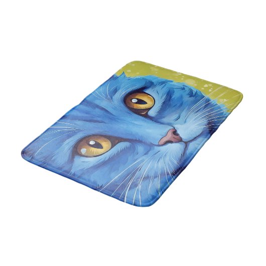 Grote blauwe kat. badmat (Gekanteld)