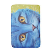 Grote blauwe kat. badmat (Voorkant Verticaal)