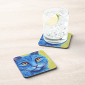 Grote blauwe kat. bier onderzetter (Rechterzijde)