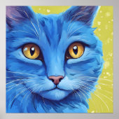 Grote blauwe kat. poster (Voorkant)