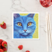 Grote blauwe kat. servet (Insitu)