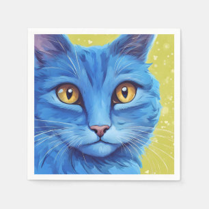 Grote blauwe kat. servet