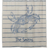 Grote blauwe krab schaaldieren illustratie douchegordijn (Voorkant)