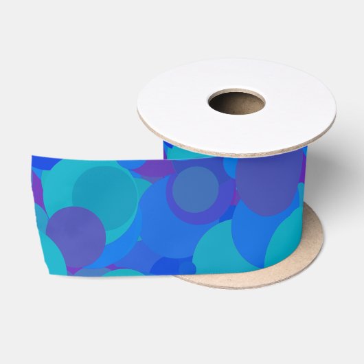 Grote Blauwe Kralen Satijnen Lint (Spoel)