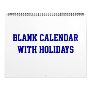 Grote Blauwe Lege Kalender Met Feestdagen Blauwe D
