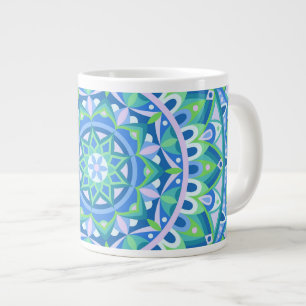 Grote Blauwe Mandala Boho Oversized Spiritueel Knu Koffiekop