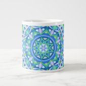 Grote Blauwe Mandala Boho Oversized Spiritueel Knu Koffiekop (Voorkant)
