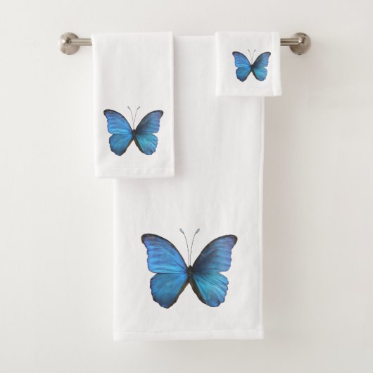 Grote Blauwe Morpho Vlinder Bad Handdoek (Insitu)