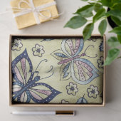 Grote Blauwe Naadloze Vlinderpatroon Decoupage Tissuepapier (Geschenk)