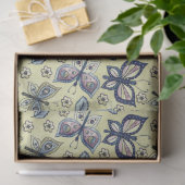 Grote Blauwe Naadloze Vlinderpatroon Decoupage Tissuepapier (Geschenk)