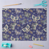 Grote Blauwe Naadloze Vlinderpatroon Decoupage Tissuepapier (Craft)