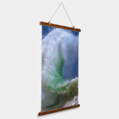 Grote blauwe oceaan golven hangend wandkleed (Gebogen)