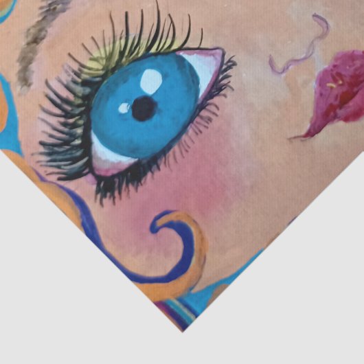 grote blauwe ogen tissuepapier (Detail)