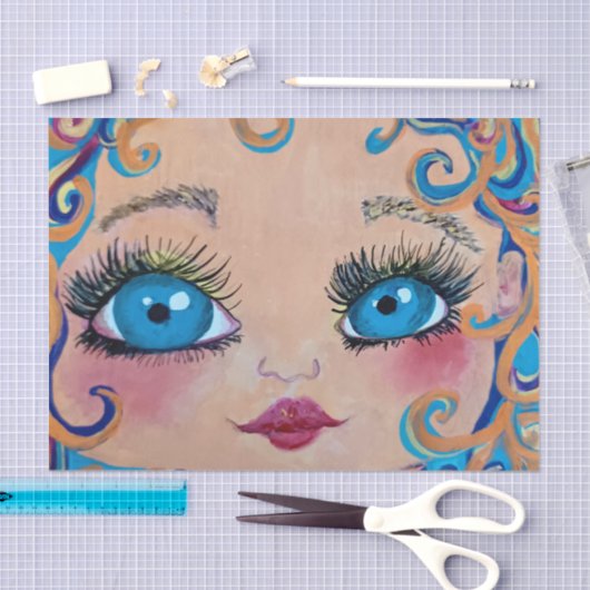 grote blauwe ogen tissuepapier (Craft)