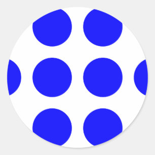 Grote blauwe polka stippen ronde sticker