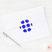 Grote blauwe polka stippen ronde sticker (Envelop)