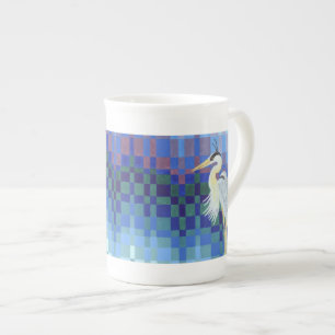 Grote Blauwe Reiger Bargello Porselein Kop