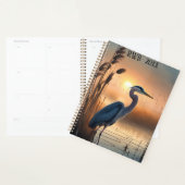 Grote blauwe reiger bij zonsopgang planner (Display)