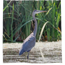 Grote Blauwe Reiger Douchegordijn