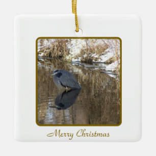 Grote blauwe reiger in Creek Ornament