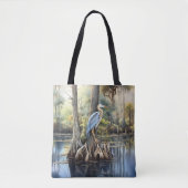 Grote blauwe reiger in de Glades, Tote Bag (Voorkant)