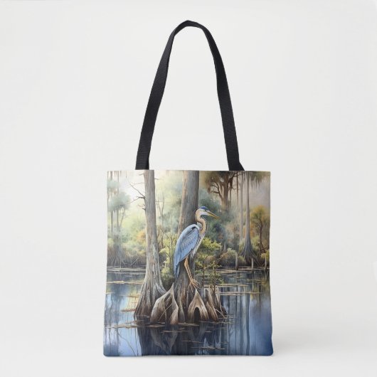 Grote blauwe reiger in de Glades, Tote Bag (Voorkant)