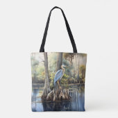 Grote blauwe reiger in de Glades, Tote Bag (Achterkant)