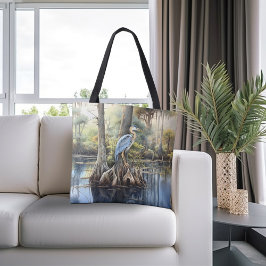 Grote blauwe reiger in de Glades, Tote Bag
