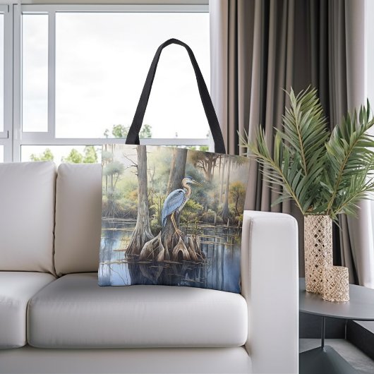 Grote blauwe reiger in de Glades, Tote Bag