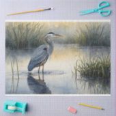 Grote blauwe reiger in het moeras Decoupage Tissuepapier (Craft)