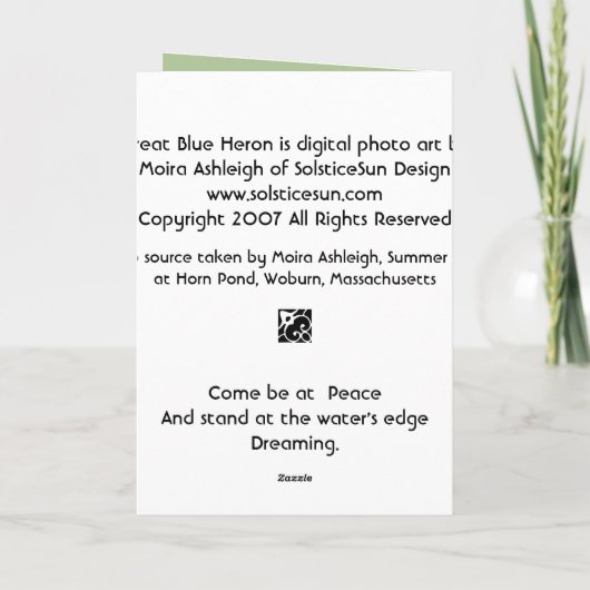 Grote Blauwe Reiger Kaart (Achterkant)