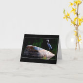 Grote Blauwe Reiger Kaart (Gele Bloem)