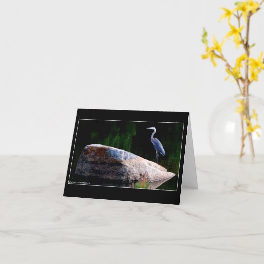 Grote Blauwe Reiger Kaart (Gele Bloem)