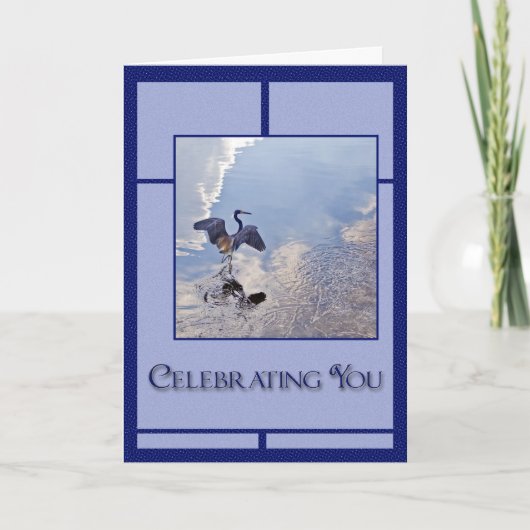 Grote Blauwe Reiger Kaart (Voorkant)